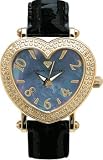 Aqua Master Women's Two Row Diamond Heart Watch, 1.50 ctw