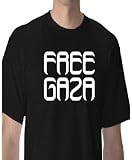 FREE GAZA OCCUPATION ISRAEL MIDDL EAST MUSLIM ARABIC JEWISH BLACK T SHIRT