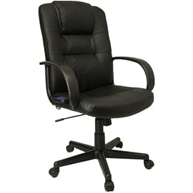 Black Leather High Back Executive Office Chair w/ Massage