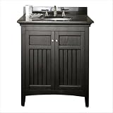 Dark Espresso Vanity Set with Black Granite Top