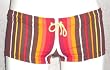 Brown Stripe Drawstring Square-Cut Boy-Short with Seamless Front