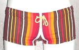 Brown Stripe Drawstring Square-Cut Boy-Short
