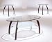 Modern Style 3 Piece Glass Top Coffee Table Set Wood And Chrome - Coffee Table & 2 End Tables