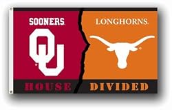 NCAA Oklahoma - Texas 3-by-5 Foot Flag with Grommets - Rivalry House Divided