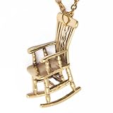 New vintage brass gold rocking chair chain pendant necklace by 81stgeneration