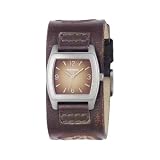Fossil JR9591 Ladies Embroidered Brown Leather Strap Watch With Brown Dial