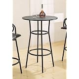 Retro Style Black Metal Finish Kitchen Bar PubTable Furniture by visiondecor Furniture