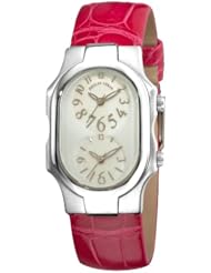 Philip Stein Womens 1-F-FSMOP-APS Signature Pink Leather Strap Watch