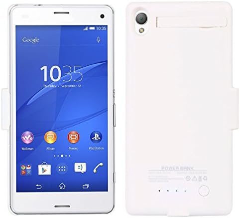 LSD 3200mAh External Battery Backup Power Bank Charge Charging Case Cover with Stand for SONY Experia Z3 White