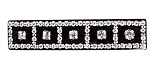 Caravan Crystal Stone and 5 Square Stones Black Automatic Barrette