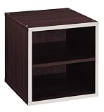 2 Tier Storage Cube (Espresso with Silver Strip) (15H x 15W x 15D)