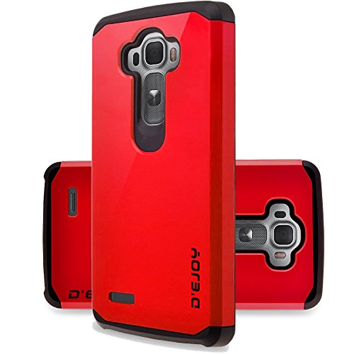D'eJoy™ LG G Stylos Ls770 LG G Stylus LG G4 Note Phone Case Slim Full Body Protector Anti Scratch Shock Proof Dual Layer Hybrid Armor Series Case Cover - Scarlet Red