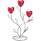 Gifts & Decor Ruby Red Heart Bouquet Wedding Centerpiece Candle Holder