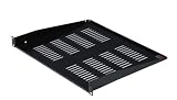 Gator Cases 1U Utility Shelf with Elongated Vent Holes (Black, 15-Inch Deep)