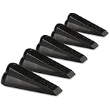 Door Stop | 5 Pack | Flexible Black Rubber Door Stopper Easily Wedges Door Gaps up to 1.2 Inches | Baltic Living&reg; Doorstop