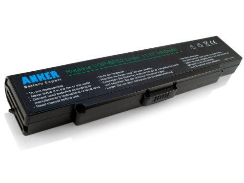 Anker New Laptop Battery for Sony Vaio VGN-C240 VGN-C1 VGN-FZ19VN VGN-C140G VGN-C220E VGN-C1S VGN-AR21 VGN-AR11 VGN-AR28GP VGN-AR41E VGN-AR170 VGN-AR370 VGN-FJ250 VGN-FJ290P VGN-FJ150 PCG-7T1L PCG-7V2L PCG-7N2L [Li-ion 6-cell 4400mAh]