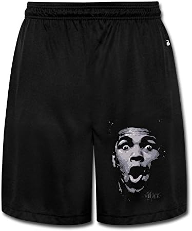 Mens Black Mohammad Ali Varsity Fashion Joggers Shorts Pants Printing