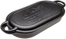 Old Mountain Pre Seasoned 10149 4 Quart Oval Baker / Fryer with Lid, 20 Inch x 9 Inch