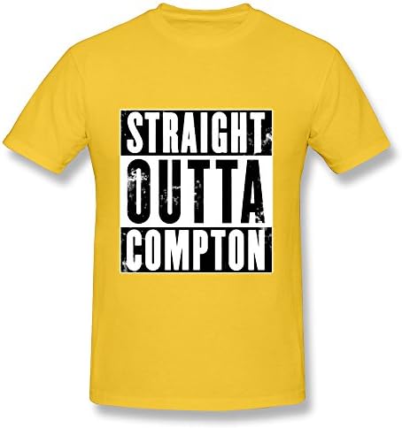 AHOO Men's T-shirt Straight Outta Compton Yellow Size XXL