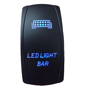 Laser Backlit Blue Rocker Switch LED Light Bar 20A 12V On/off LED Light