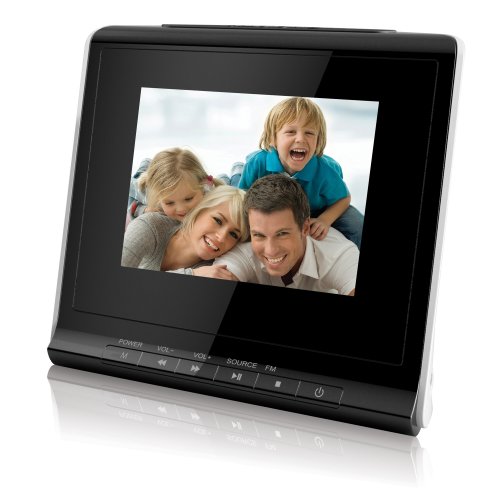 Coby 3.5-Inch Digital Photo Frame  Alarm Clock 