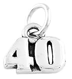 Sterling Silver Number 40 Charm