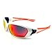 UV Protection Outdoor Sport Safe Sunglasses 8199 Padded - White TR 90 Frame with Mirror Coating Polycarbonate Lens