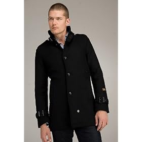 G-Star New Garber Wool Black Trench Coat by Men's Wool Coats