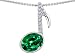 4.70 cttw 14k White Gold Plated 925 Sterling Silver Glee Inspired 1inch Musical Note Pendant with Simulated Emerald