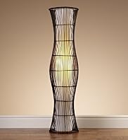 Rattan Ribbed Wave Floor Lamp