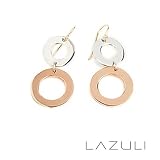 Lightweight Copper and Sterling Silver Disc Earrings