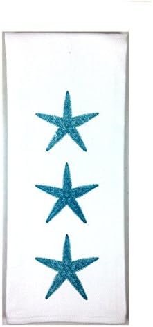 Coastal &amp; Nautical Prints - Heavy Duty Flour Sack Kitchen Bar Towels - 28-in (Starfish Aqua)
