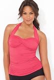 Avenue Plus Size Glam Halter Swim Top with Control