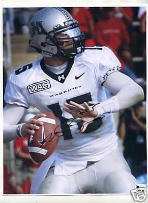 Colt Brennan Hawaii Football Washingto Signed Photo GAI - Autographed College Photos