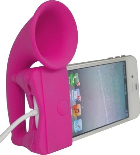 yby Soft Horn Style Amplifier Stand for iPhone 4/4S (Pink)