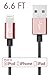 Lightning Cable 6ft Rose Gold Volts USB [Apple MFi Certified] Nylon Braided Charger for Apple iPhone 6s / 6s plus, iPod, iPad & more (2 meter - Exo Rose Gold) ...