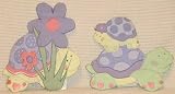 Tiny Turtles Set of 2 Wall Hangings - Lavender/ Pink
