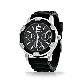 Bling Jewelry Womens CZ All Black Dial Silicone Rubber Watch
