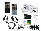 iShoppingdeals- 13 Items Premium Accessory Bundle Combo For Microsoft Zune 4GB,8GB,16GB Series Bundle Pack Includes: Black Silicone case + Clear Silicone Case + Car Charger + Wall Charger + usb Straight data cable + Mini Speaker + Adjustable Armband + Belt Clip +Lanyard + Screen Protector +3.5mm~3.5mm Straight Audio cable + White Stereo Headphone & Fishbone style Keychain
