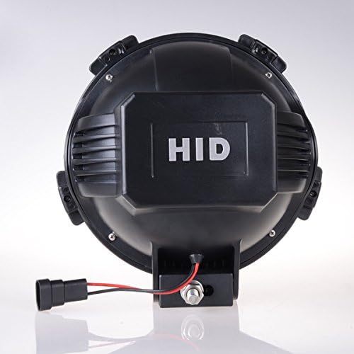 OMGCAR 2 PCS 9 Inch HID 55W Black Spot Beam Xenon Driving Offroad Lights With Yellow Cover 4x4