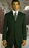 Review   / MENS SOLID COLOR OLIVE 3 BUTTON WOOL 2PC SUIT BY:TESSORI UOMO SUPER 150'S EXTRA FINE ITALIAN MADE.