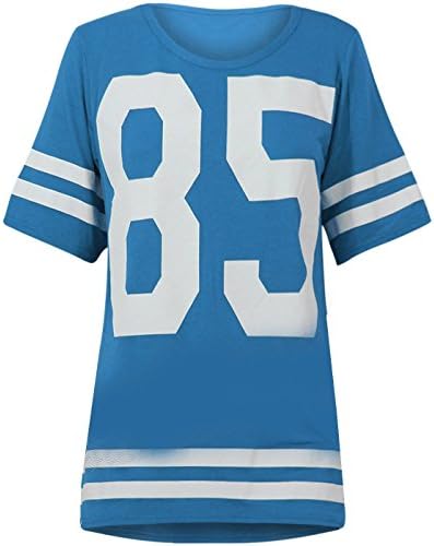 Fire Loli Women's Football Jersey T-Shirt Top Loose Dress [A6619],XX-Large,Sky Blue