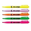 Avery® Pen Style HI-LITER, Assorted, Fluorescent Green, Fluorescent Orange, Fluorescent Pink, Fluorescent Purple, Fluorescent Yellow (23555)