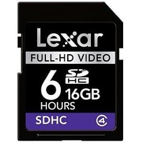 LEXAR 16GB Full-HD Video SDHC Class 4 High Speed Memory Card - Bulk Frustration Free Packaging