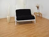 2 Seater White Futon Sofa Bed with Pink Reflex Foam Mattress