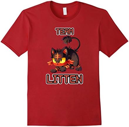 Men's Team Litten T-Shirt For Men's  Woman's Kids Medium Cranberry