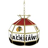 Nhl Chicago Blackhawks Stained Glass Tiffany Lamp - 16 Inch Diameter