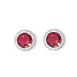 14k White Gold, Diamond & Garnet Large Stud Earrings (8.56ctw)