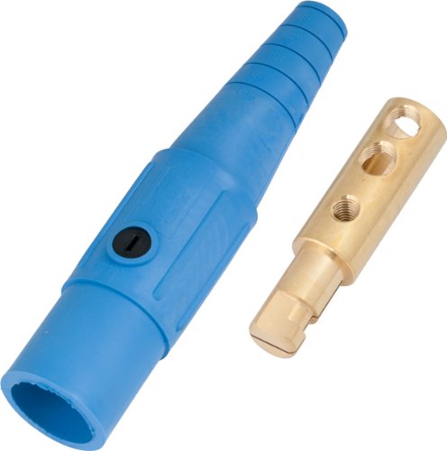 Marinco CLS40MB-D CLS Cam Type, Series 16 Inline, Single Pin Connector, 400 Amp, 600 Volt, 2/0 - 4/0 AWG, Male - Blue (D)