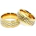 Blue Chip Unlimited - Matching 9mm Golden Celtic Criss Cross Tungsten Rings His & Hers Ring Set Wedding Bands Engagement Rings (Available in Whole & Half Sizes 5-17) Blue Chip Unlimited - Matching 9mm Golden Celtic Criss Cross Tungsten Rings His & Hers Ring Set Wedding Bands Engagement Rings (Available in Whole & Half Sizes 5-17)